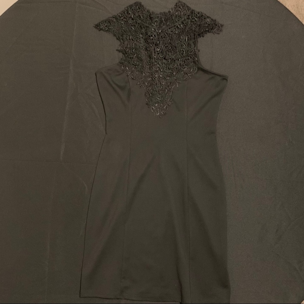 Tie Around the Neck Black Dress